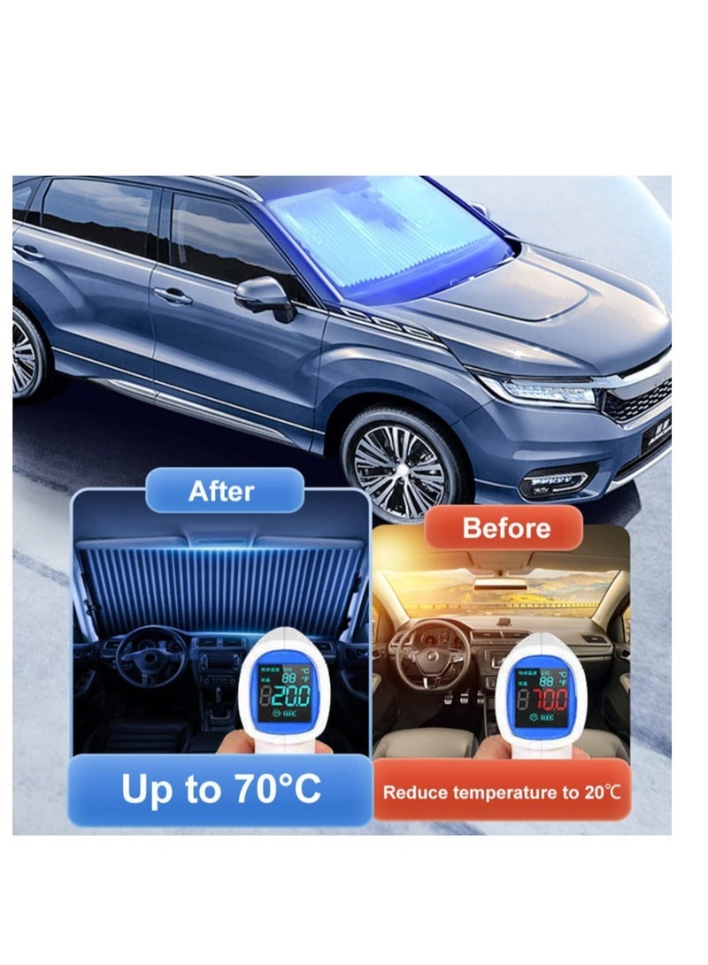 SYOSI Auto Sunshade, Retractable Windshield Sun Shade, Quick Install Durable Breathable Mesh Cover, Suitable for UV Sun Protection, Keep Your Vehicle Cool, Overnight Camping Trip - Image 5