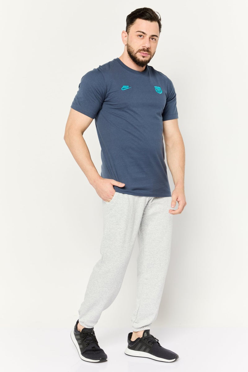 Nike Men Sportswear Fit Short Sleeves Football Club Barcelona T-Shirt, Slate Blue - Image 2