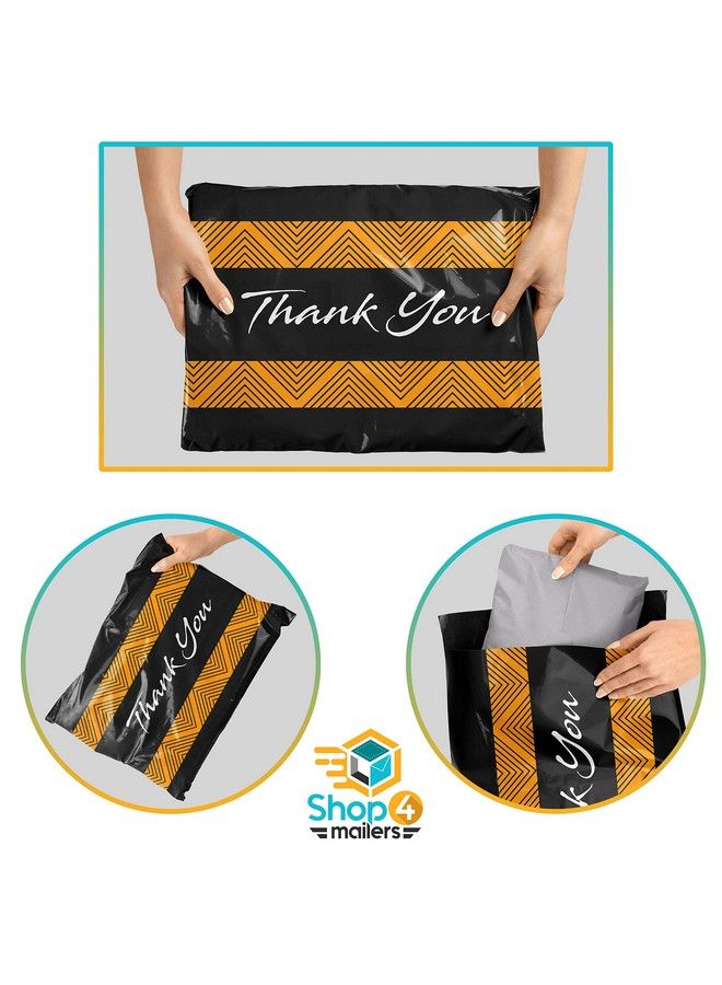 Shop4Mailers 10 X 13 Glossy Black Decorative Thank You Plastic Poly Mailer Bags Waterproof Shipping Mailing Envelope 2 Mil For Apparel Clothes Shirts Books Permanent Adhesive Seal (100 Pack)  - Image 5