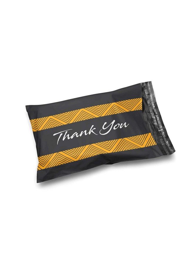 Shop4Mailers 10 X 13 Glossy Black Decorative Thank You Plastic Poly Mailer Bags Waterproof Shipping Mailing Envelope 2 Mil For Apparel Clothes Shirts Books Permanent Adhesive Seal (100 Pack)  - Image 1