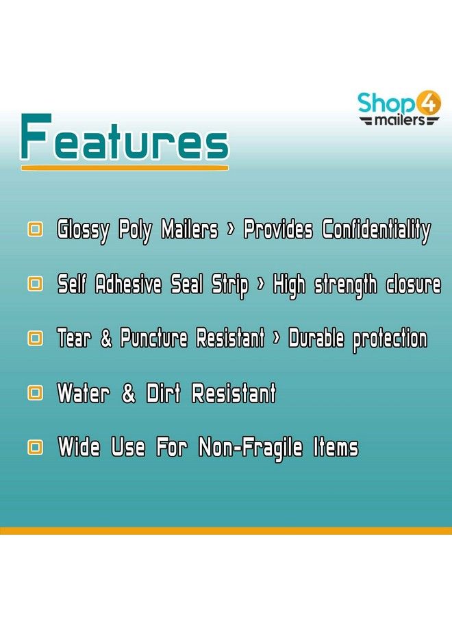Shop4Mailers 10 X 13 Glossy Black Decorative Thank You Plastic Poly Mailer Bags Waterproof Shipping Mailing Envelope 2 Mil For Apparel Clothes Shirts Books Permanent Adhesive Seal (100 Pack)  - Image 4