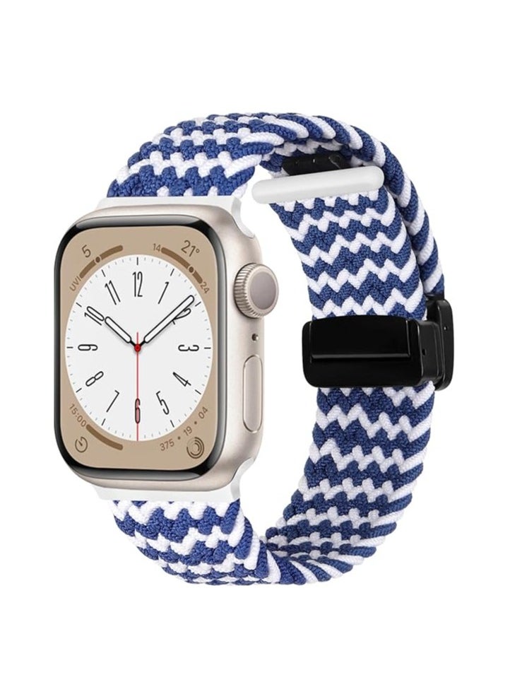 Generic - Sport Solo Loop For Apple Watch Band Ultra 49mm 46mm 45mm 44mm 42mm for Women Men,Adjustable Magnetic Stretchy Nylon Braided Wristband for iWatch Ultra 2 SE Series 10 9 8 7 6 5 4 3 2 1 - Image 1