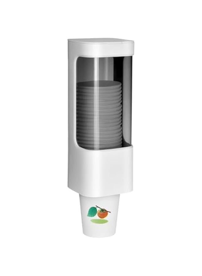 تراسل حامل اكواب للحمام يثبت على الحائط، 3 اونصة - 5 اونصة، موزع اكواب ورقية بلاستيكية للاستعمال مرة واحدة، موزع مبرد مياه مع لوحة لصق للمنزل والمكتب والمستشفى وصالة الالعاب الرياضية - Image 1