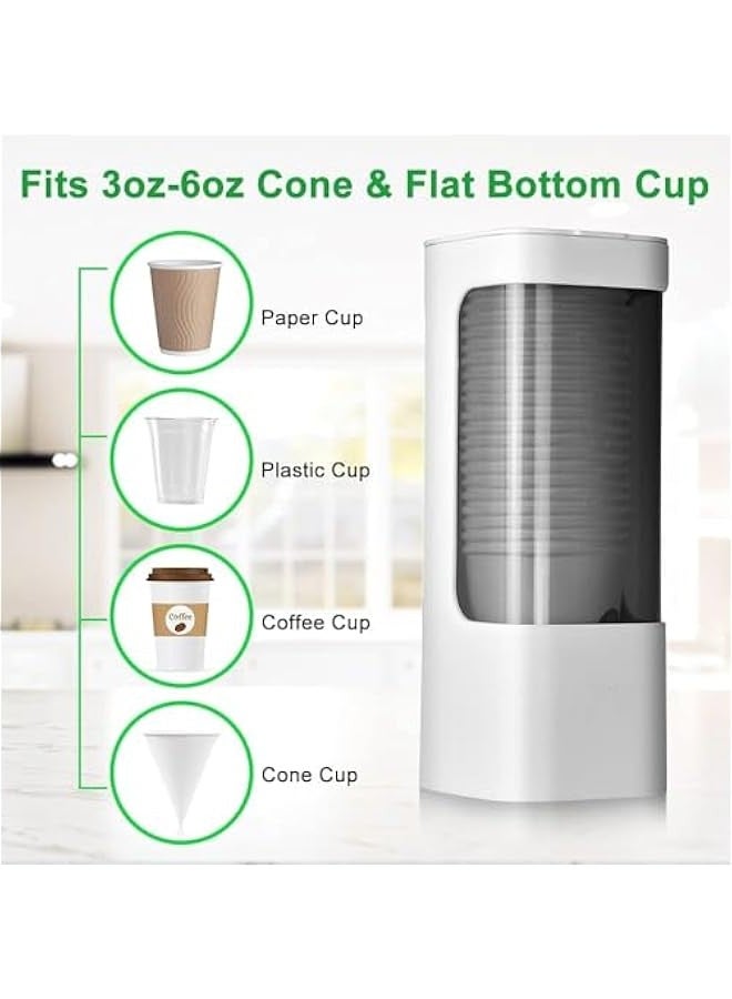 تراسل حامل اكواب للحمام يثبت على الحائط، 3 اونصة - 5 اونصة، موزع اكواب ورقية بلاستيكية للاستعمال مرة واحدة، موزع مبرد مياه مع لوحة لصق للمنزل والمكتب والمستشفى وصالة الالعاب الرياضية - Image 2