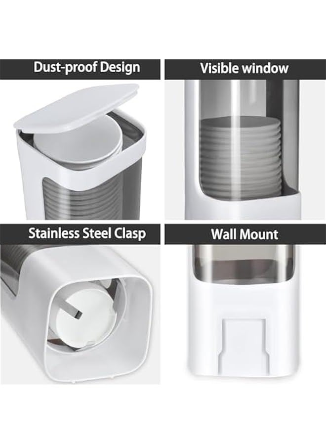 تراسل حامل اكواب للحمام يثبت على الحائط، 3 اونصة - 5 اونصة، موزع اكواب ورقية بلاستيكية للاستعمال مرة واحدة، موزع مبرد مياه مع لوحة لصق للمنزل والمكتب والمستشفى وصالة الالعاب الرياضية - Image 4