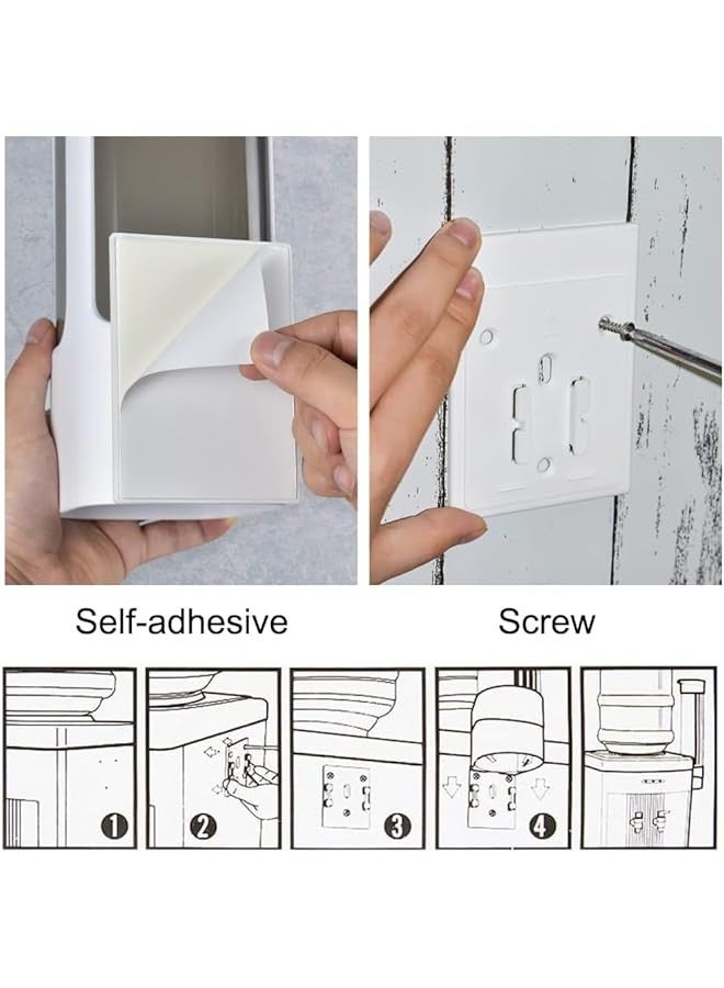 تراسل حامل اكواب للحمام يثبت على الحائط، 3 اونصة - 5 اونصة، موزع اكواب ورقية بلاستيكية للاستعمال مرة واحدة، موزع مبرد مياه مع لوحة لصق للمنزل والمكتب والمستشفى وصالة الالعاب الرياضية - Image 5