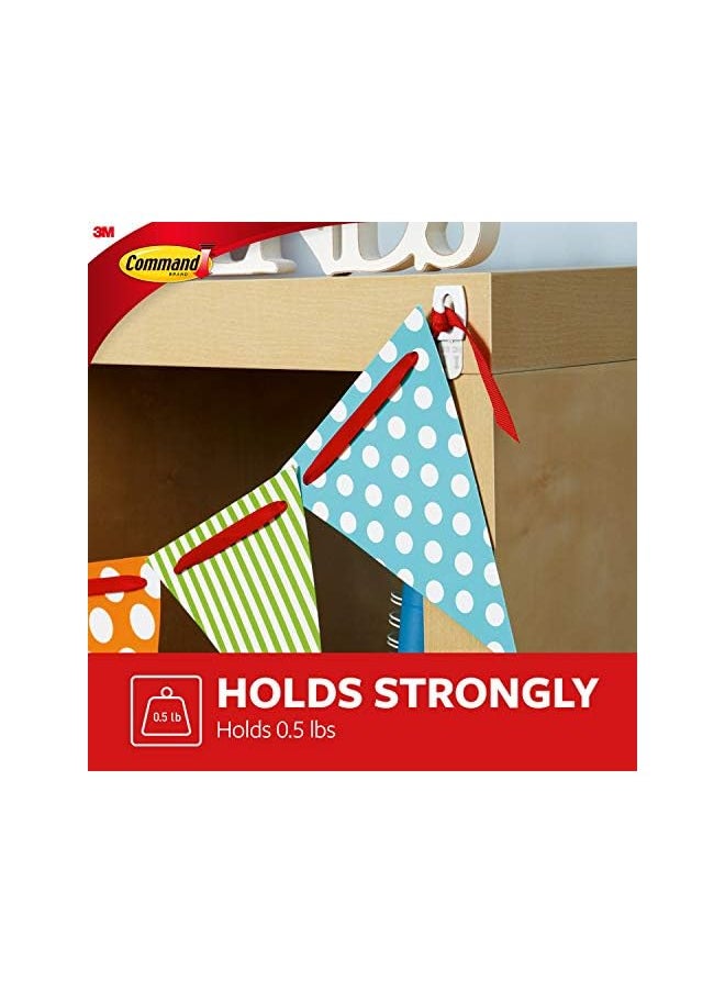 Command Command Small Hooks White color, 6 hooks + 8 strips/pack | Holds 225 gr. each hook | Organize | Decoration | No Tools | Holds Strongly | Damage-Free Hanging  - Image 3