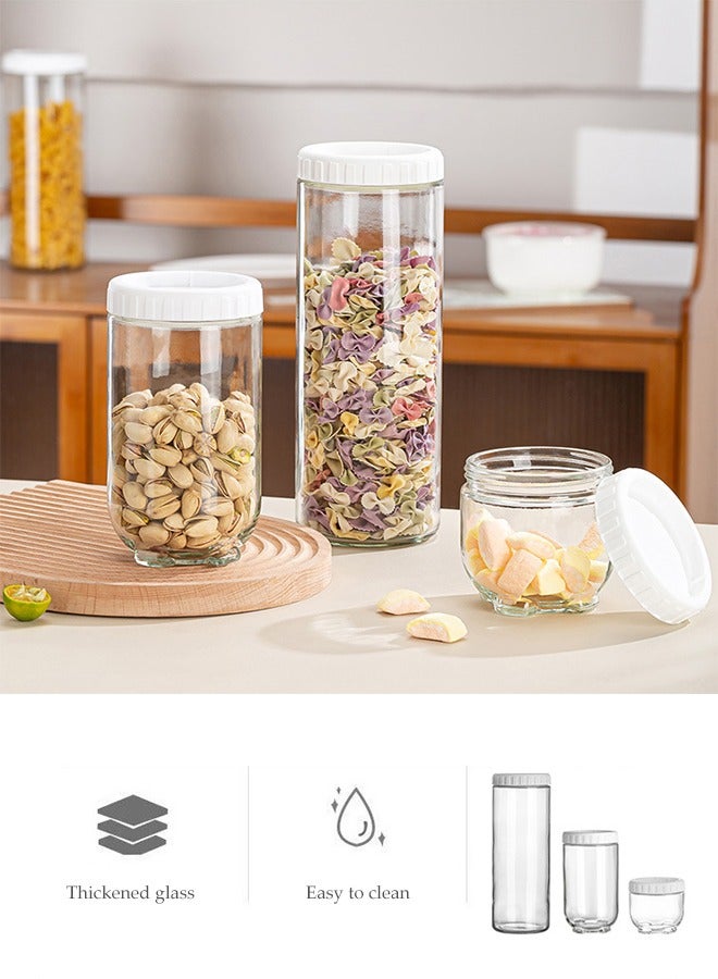 DUNISO 5 Pcs Sealed Glass Jar，Clear Glass Jars With Lids For Sealing，Leak Proof Glass Sealed Jar，Kitchen Storage Container，With Tags，Wet&Dry Use，For Sugar, Tea, Coffee Bean, Pasta, Oat - Image 4