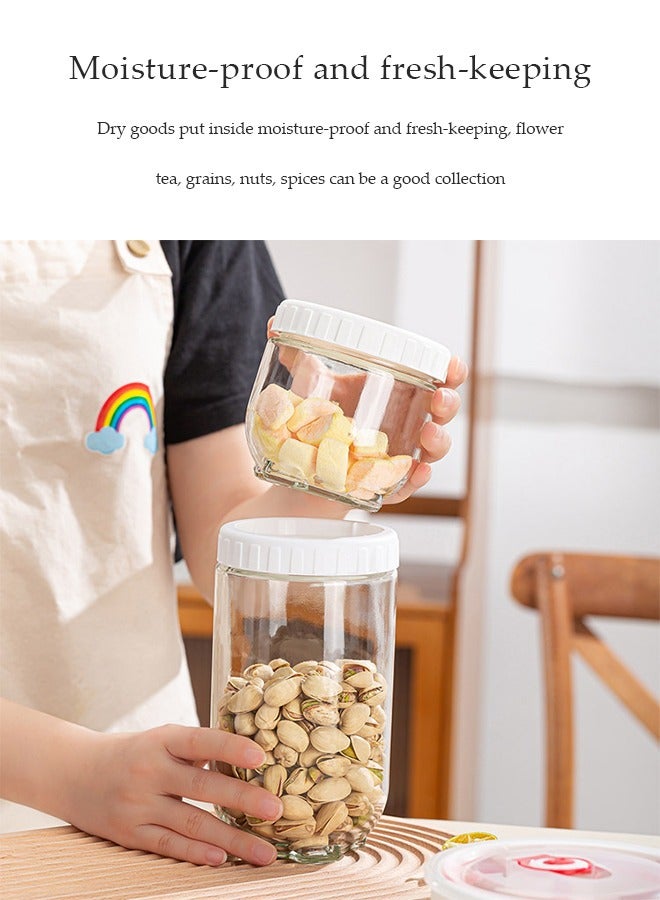 DUNISO 5 Pcs Sealed Glass Jar，Clear Glass Jars With Lids For Sealing，Leak Proof Glass Sealed Jar，Kitchen Storage Container，With Tags，Wet&Dry Use，For Sugar, Tea, Coffee Bean, Pasta, Oat - Image 5
