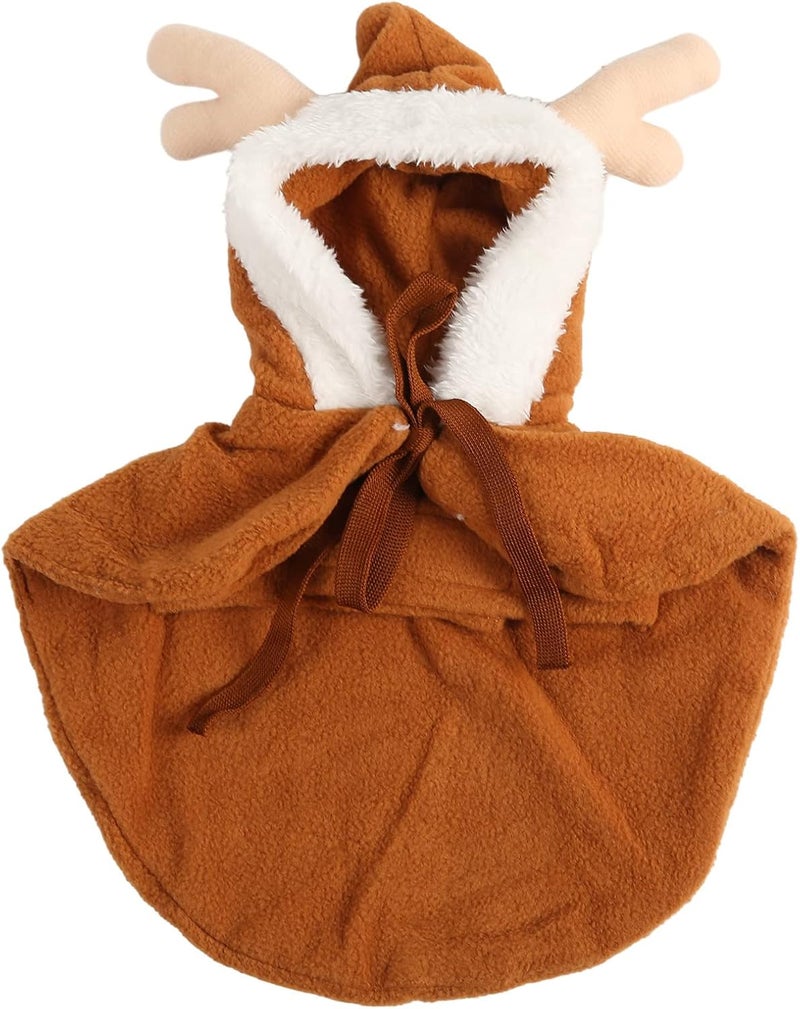 Dog Christmas Elk Costume, Soft Warm Fleece Hoodie Coat for Small Dogs - Cute Animal Shape, Loose Comfortable Fit, Ideal for Holiday and Outdoor Wear (XL) - Image 1