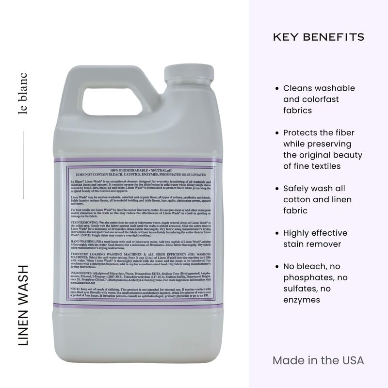 Le Blanc Fragrance Free Linen Wash - 64 FL. OZ  One Pack - Image 3