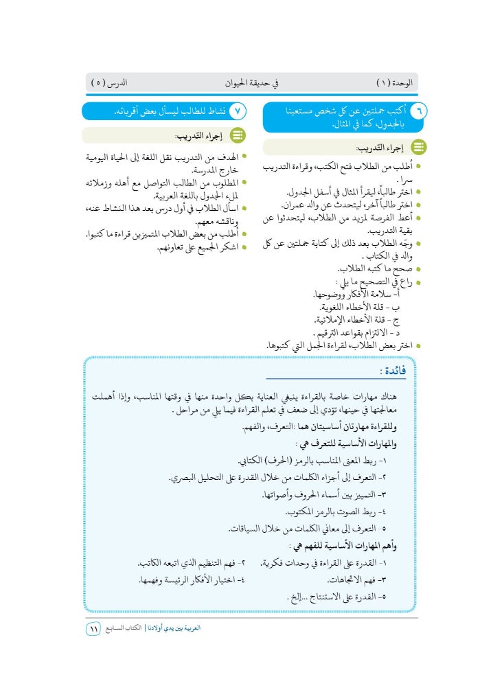 العربية للجميع - كتاب العربية بين يدى اولادنا  كتاب المعلم 7 - Image 1