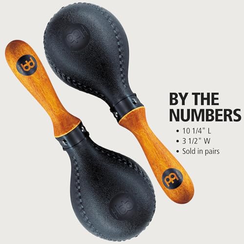 Meinl Percussion, Standard Size with ABS Plastic Wooden Concert Maracas Hand Shaker Rattles with All-weather Synthetic Shells — NOT MADE IN CHINA — Solid Wood Handles, 2-YEAR WARRANTY (PM2BK) - Image 2