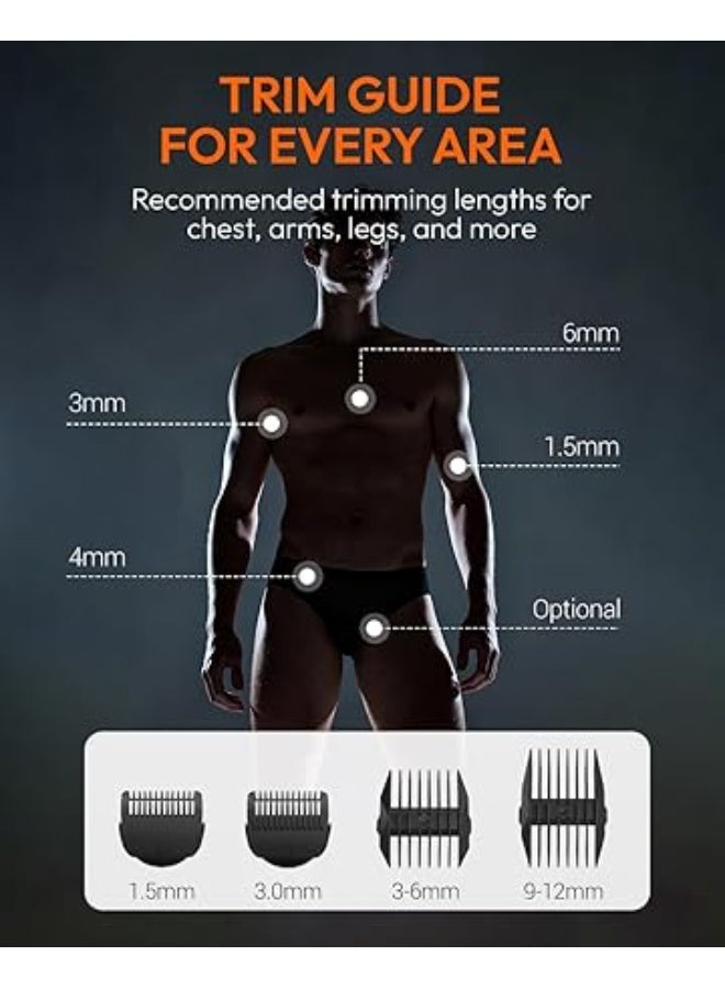 MANSPOT Trimmers for Men - Electric Body Hair Trimmer, Groin Ball Trimmer Pubic Shaver for Men,Kit with 4 Guard,Replaceable Ceramic Blade Heads,Wet/Dry Electric Shavers,90 Minutes Shaving Machine - Image 2