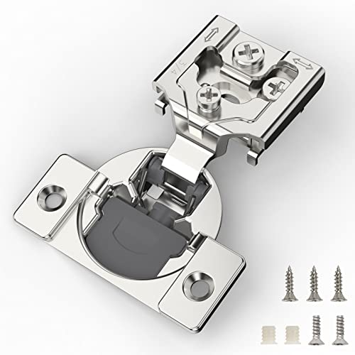 Furniware 2 Pieces Soft Closing Cabinet Hinges, 3/4" Overlay Cabinet Hardware Hinges Nickel Plated- 105 Degree - Image 1