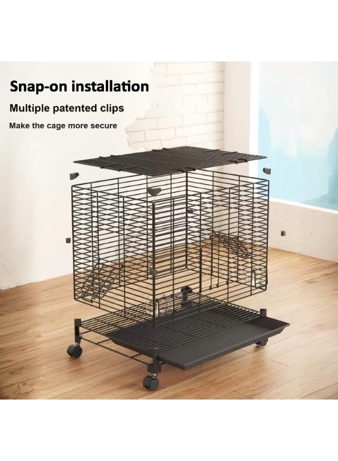 VRCOW Bird Cage, Metal Bird Cage The Versatile Parrot Cage is Made of A Durable Steel Wire Frame，in Car, for Home, Outing, Pet Clinic, Temporary Placement, for Small Medium Birds, Black - Image 3