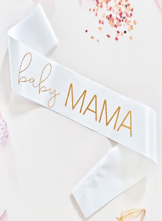 ماجنوسون جاردن وشاح "بيبي ماما" من ماغنوسون جاردن لحفل استقبال المولود، وشاح "ماما المنتظرة" للكشف عن جنس المولود، ولد أم بنت، وردي أم أزرق، زينة للكشف عن جنس المولود، هدايا للأمهات الجدد، أبيض - Image 3