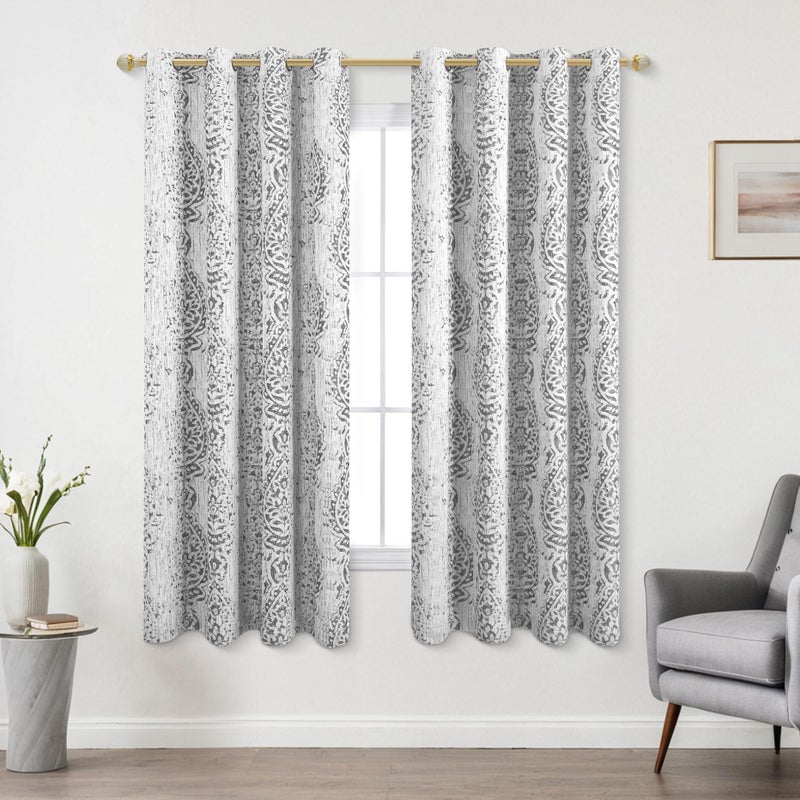KOUFALL Room Darkening Curtains 63 Inches Long for Bedroom,Blackout Bay Window Curtains 2 Panel Sets - Image 3