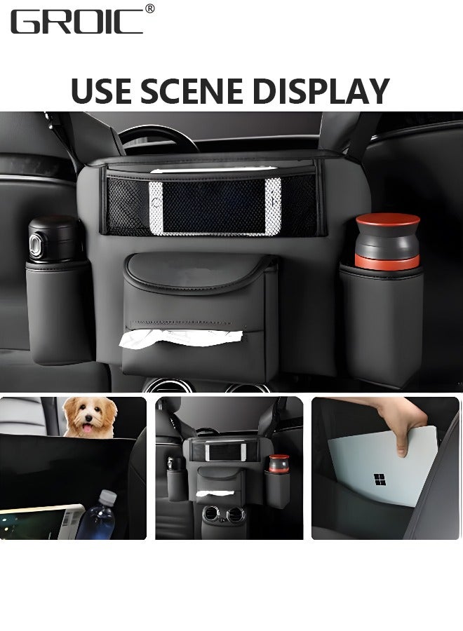 GROIC Car Purse Holder Between Seats,Car Handbag Holder for Front Seat, Large Capacity Automotive Car Organizers Between Seats for Phones Documents Cups and More - Image 4