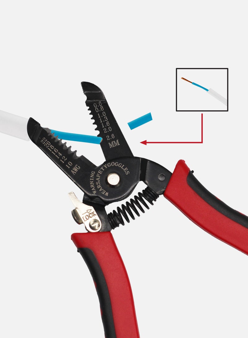 هاي-تيك أداة تعرية الأسلاك شديدة التحمل AWG 10-22 - قابلة للتعديل، قبضة مريحة، مثالية للمشاريع الكهربائية والسيارات والمشاريع المنزلية - Image 3