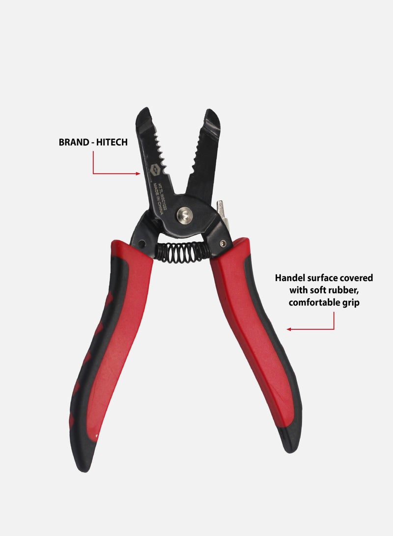 هاي-تيك أداة تعرية الأسلاك شديدة التحمل AWG 10-22 - قابلة للتعديل، قبضة مريحة، مثالية للمشاريع الكهربائية والسيارات والمشاريع المنزلية - Image 4