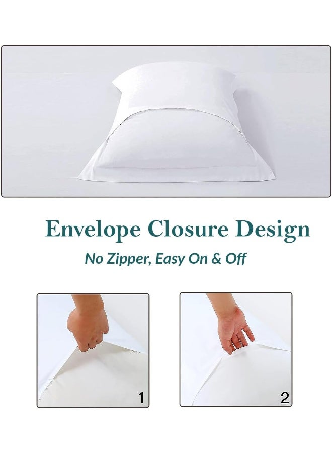 King Pillow Shams Set of 2 White Pillow Shams King 20X36 Pillow Covers 100% Egyptian Cotton 600 Thread Count Hotel Class Bedding Cushion Cover Decorative King Size Bed Pillow Shams Set  - Image 4