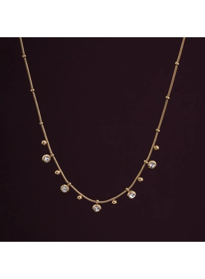 بالموناس PALMONAS 18k Gold Tone Plated Shimmering Diamond Chain Necklace
 for Women