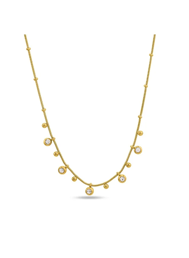 بالموناس PALMONAS 18k Gold Tone Plated Shimmering Diamond Chain Necklace
 for Women