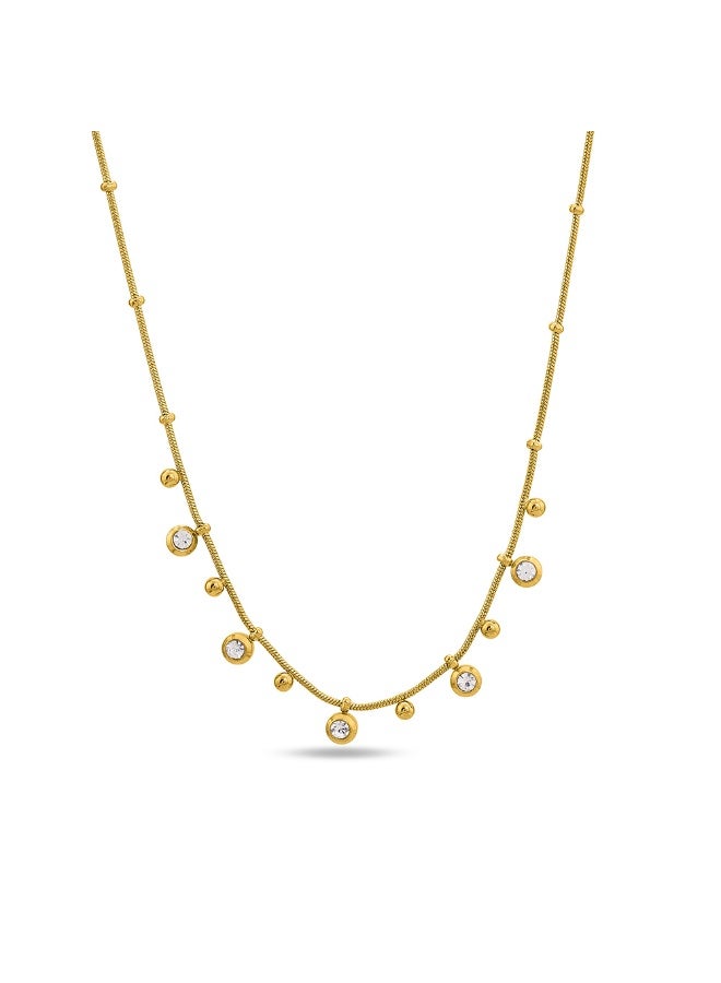 PALMONAS 18k Gold Tone Plated Shimmering Diamond Chain Necklace
 for Women - Image 1