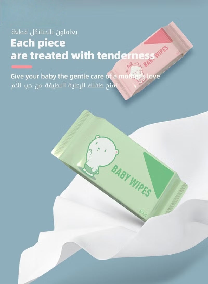 المناديل الرطبة الصغيرة المحمولة ، ورقة تنظيف الأنسجة لليد والفم للأطفال والطلاب والأطفال عالية الجودة - Image 3