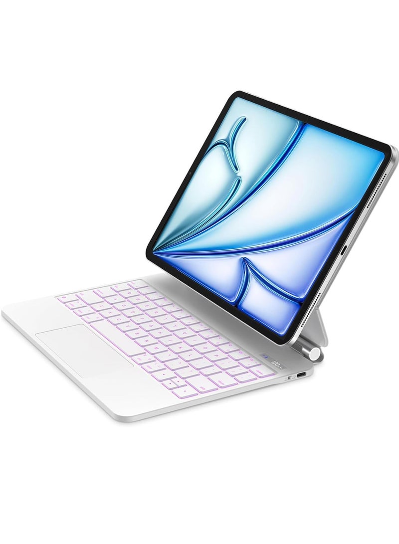 QPHWHFQ Magic Keyboard for iPad Air 11 inch (M2/M3), iPad Pro 11 inch(1st/2nd/3rd/4th Gen) and iPad Air 5th/4th,  Keyboard Case with Multi-Touch Trackpad, 7 Colors Backlit Keys, Floating Cantilever Stand  - Image 1