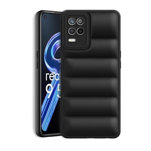Plus Puffer Case Camera Protection Soft Back Cover for Realme Narzo 30 5G / Realme 9 5G / Realme 8 5G / Realme 8s 5G - Black - Image 1