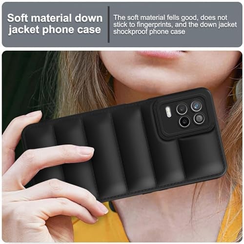 Plus Puffer Case Camera Protection Soft Back Cover for Realme Narzo 30 5G / Realme 9 5G / Realme 8 5G / Realme 8s 5G - Black - Image 5