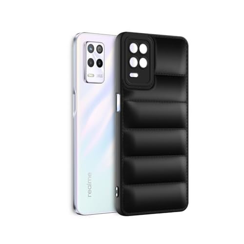 Plus Puffer Case Camera Protection Soft Back Cover for Realme Narzo 30 5G / Realme 9 5G / Realme 8 5G / Realme 8s 5G - Black - Image 3