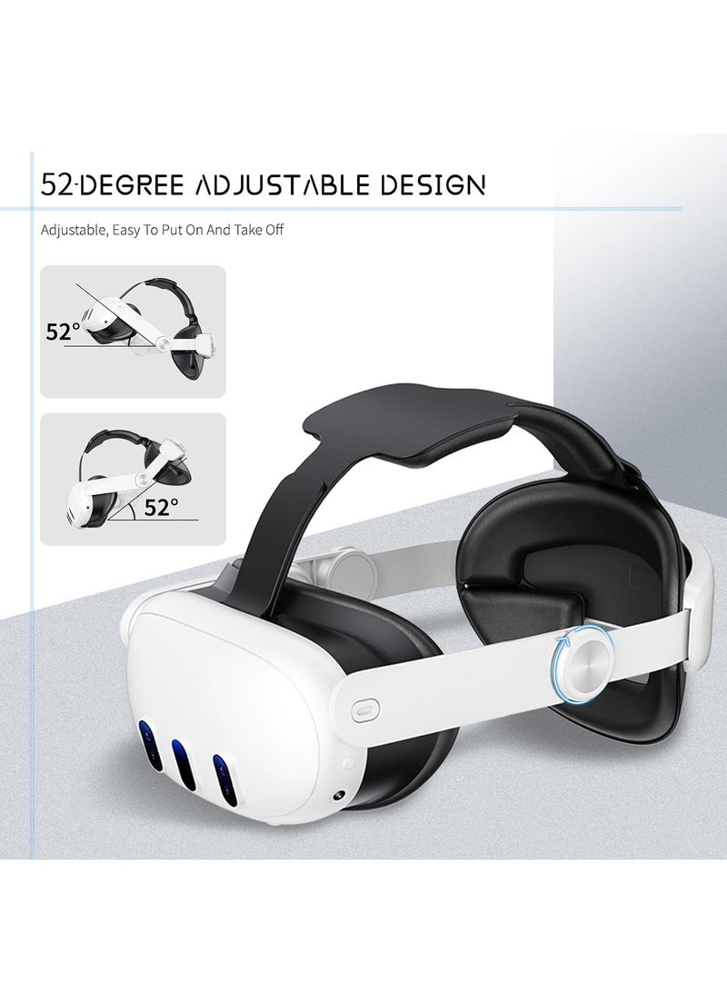 حزام الرأس لـ Oculus Quest 3، عصابة رأس هالة 3 في 1 قابلة للتعديل، بديل لحزام النخبة، راحة معززة وملحقات الواقع الافتراضي لغمر الألعاب المتوافقة مع Oculus/Meta Quest 3 - Image 4