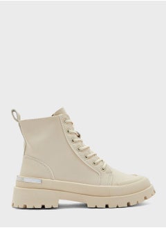 Ginger Back Detail Chunky Military Boot  - Image 1