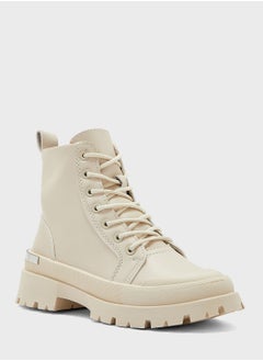 Ginger Back Detail Chunky Military Boot  - Image 2
