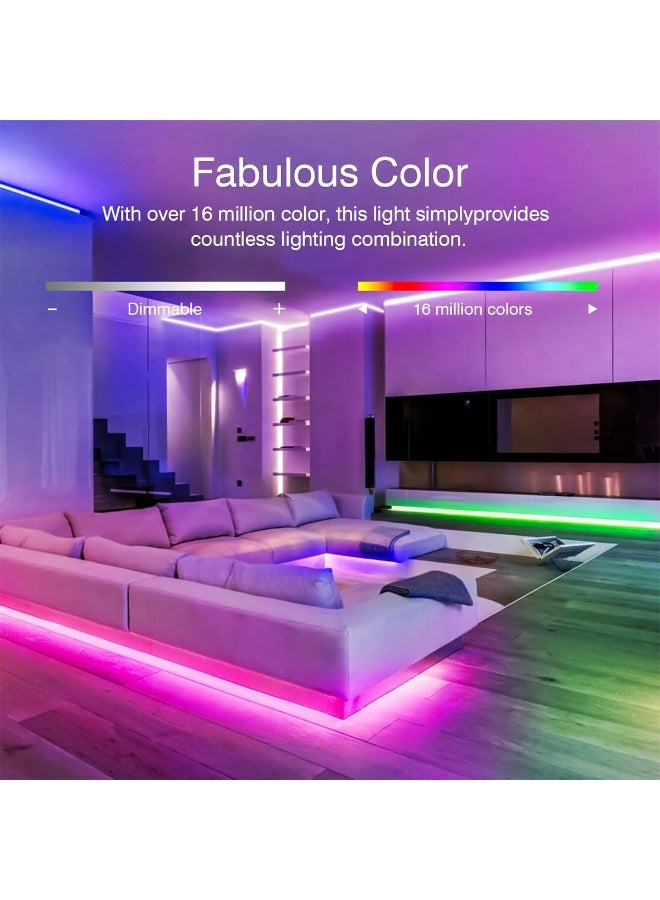 Noorly 30M RGB LED Light Strip, Bluetooth Music Sync Smart App Control, USB-Powered LED Strip for Gaming, Bedroom, Home Theater - Image 3