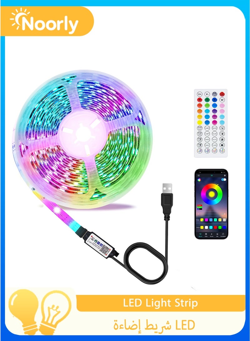 Noorly 30M RGB LED Light Strip, Bluetooth Music Sync Smart App Control, USB-Powered LED Strip for Gaming, Bedroom, Home Theater - Image 1