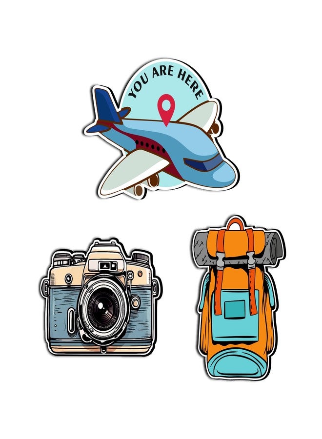 Giftplease Travel Lover Collection Fridge Magnets- Set of 3 | Travel Souvenir | Refrigerator Magnet | Gifts | Decorative Items for Kitchen Fridge Magnets Set | Multicolor (FM_02) - Image 1