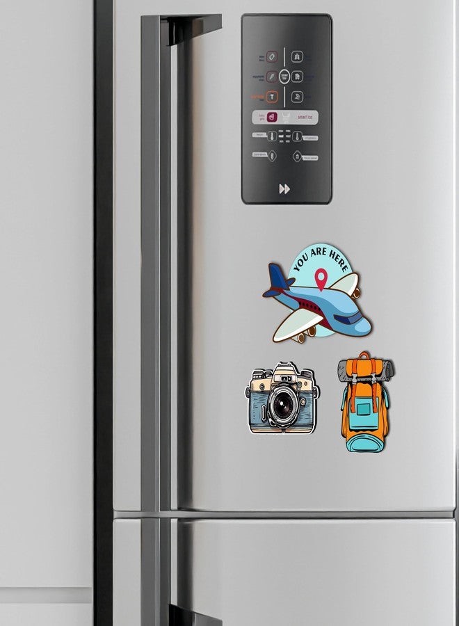 Giftplease Travel Lover Collection Fridge Magnets- Set of 3 | Travel Souvenir | Refrigerator Magnet | Gifts | Decorative Items for Kitchen Fridge Magnets Set | Multicolor (FM_02) - Image 2
