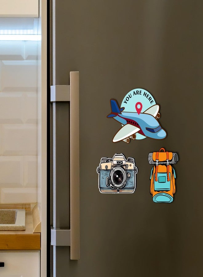 Giftplease Travel Lover Collection Fridge Magnets- Set of 3 | Travel Souvenir | Refrigerator Magnet | Gifts | Decorative Items for Kitchen Fridge Magnets Set | Multicolor (FM_02) - Image 3