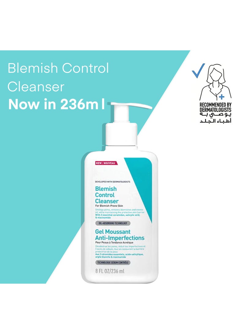 Blemish Control Cleanser 236ml - Salicylic Acid & Niacinamide for Acne Prone Skin