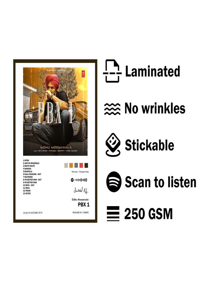 Sidhu Moosewala Poster Set of 3 (A4 Size, 9x12 Inch) | Punjabi Music Star Wall Art for Bedroom, Study Room & Office | Aesthetic Room Decoration for Boys, Girls & Fans - Image 4