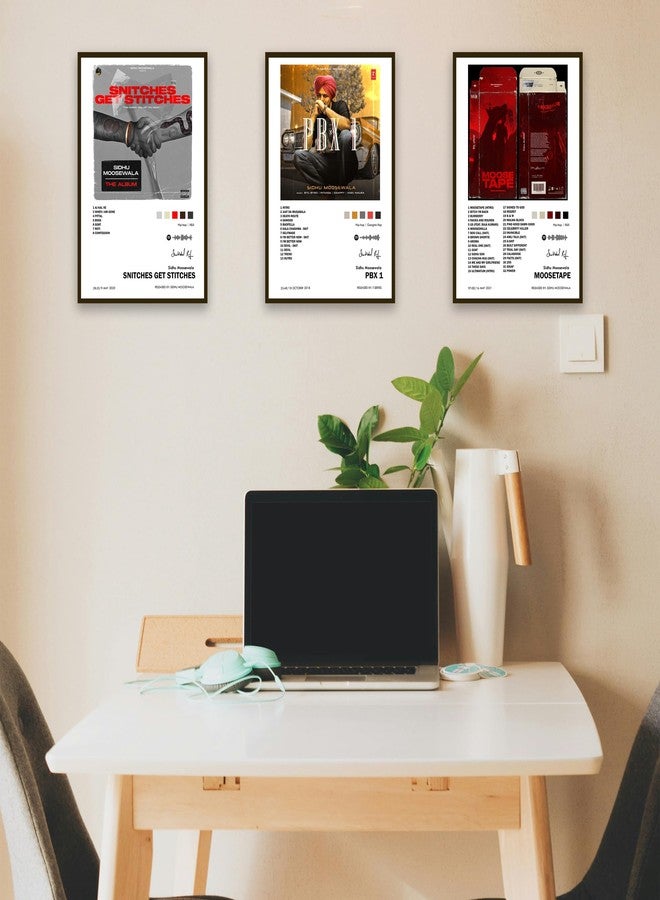 Sidhu Moosewala Poster Set of 3 (A4 Size, 9x12 Inch) | Punjabi Music Star Wall Art for Bedroom, Study Room & Office | Aesthetic Room Decoration for Boys, Girls & Fans - Image 2