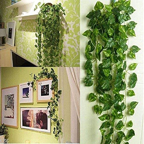 Generic way2tech Home Decor Artificial Creeper Money Plant Leaf Garland Wall Hanging Special Occasion Decoration Home Decor Party Office Pack of 18 Strings  - Image 2