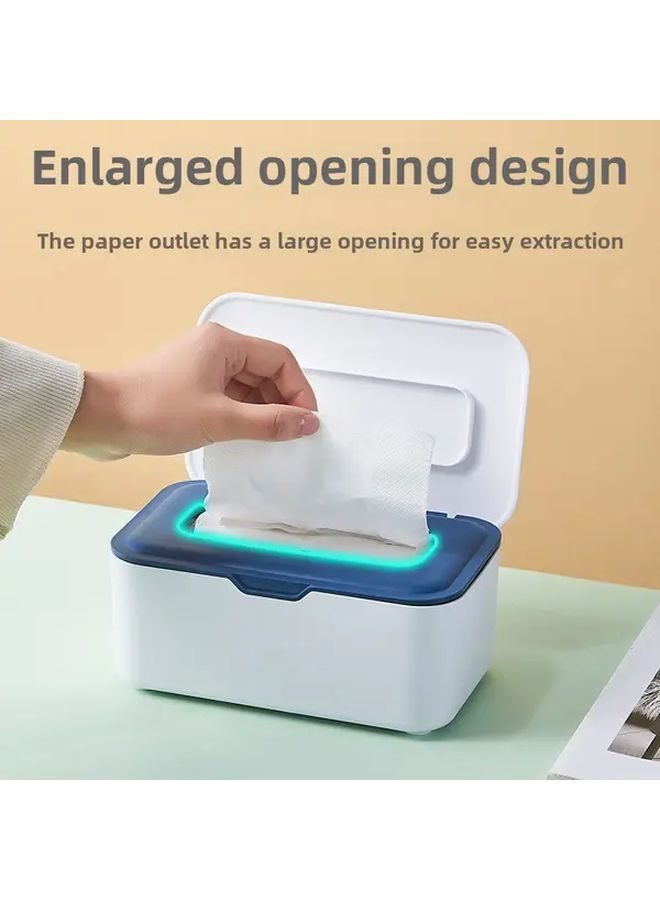 Multi Purpose Rectangular Tissue Storage Box Napkin Dispenser With Lid Desktop Wet Wipe Organizer Holder Tangerine For Office Bedroom Bathroom Kitchen - Image 1