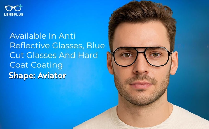 LENS+ Lensplus Aviator TR Full Rim Eyeglasses with Blue Cut Lightweight Unisex Eyewear for Men & Women | Stylish Computer & Daily Use Frame - Image 4
