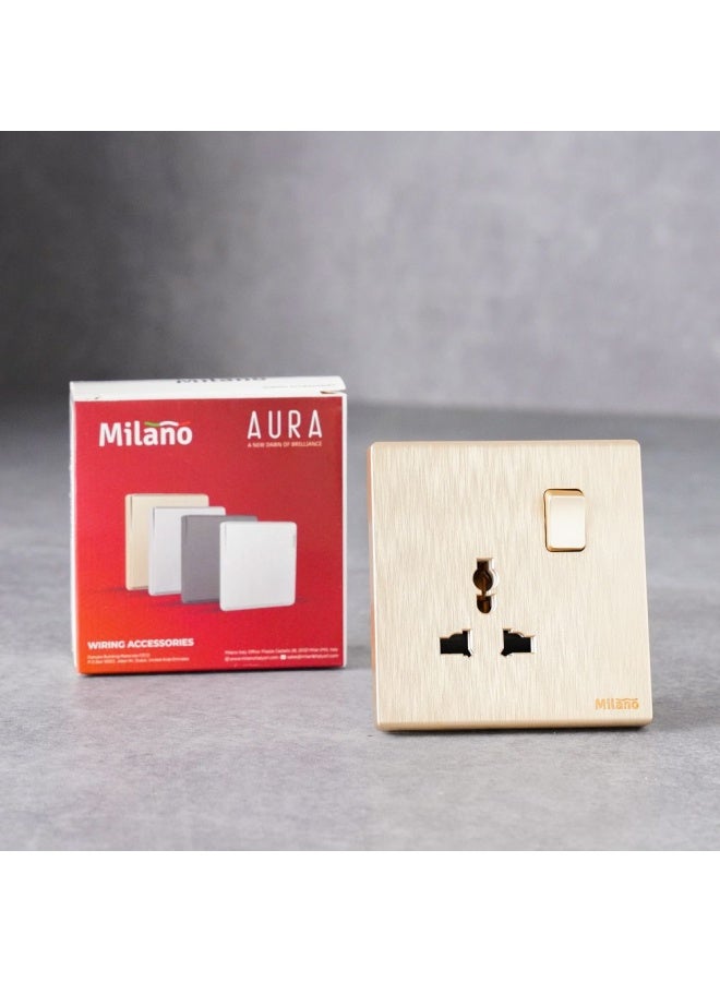 DANUBE HOME Milano 16A Universal Socket For Modern Home Electrical Switches Sockets Outlets For Home Appliances Computers Aura Gld - Image 3