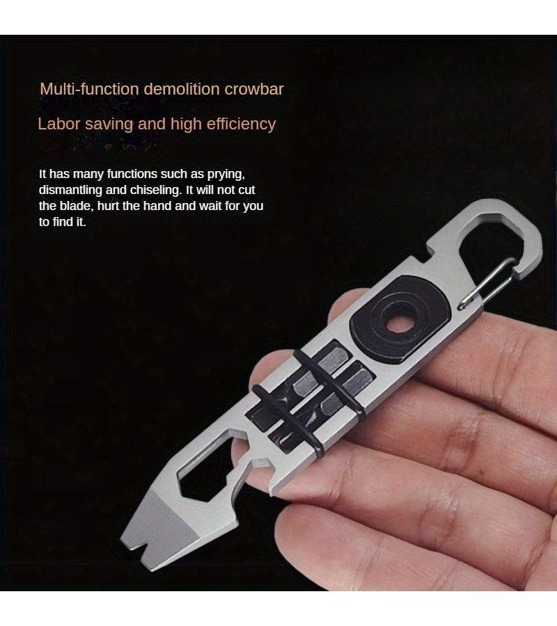 Stainless Steel Multifunctional Ratchet Tool Keychain With Pry Bar - Image 3
